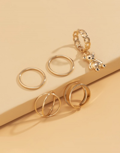 Replica Fashion Hollow Out Geometry Alloy Material Rings Set #794831 $5.94 USD for Wholesale