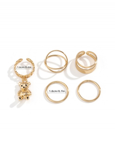 Replica Fashion Hollow Out Geometry Alloy Material Rings Set #794831 $5.94 USD for Wholesale