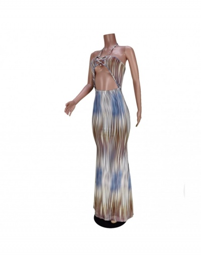 Replica  Sexy Halter Hollowed Out Sleeveless Women's Long Dress Sleeveless Halter #794834 $25.90 USD for Wholesale