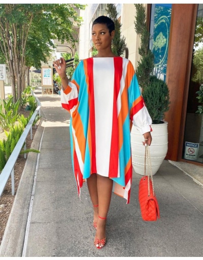 Casual Contrast Color Long Sleeve Maxi Dresses Long Sleeve Crew Neck #794838 $31.56 USD, Wholesale Fashion Maxi Dresses