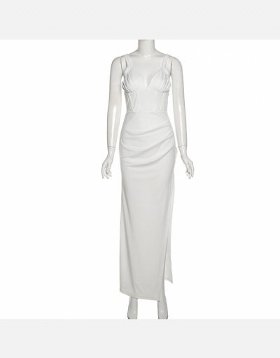 Replica Sexy V Neck Slit Backless Sleeveless Maxi Dress Sleeveless V Neck #794843 $30.38 USD for Wholesale