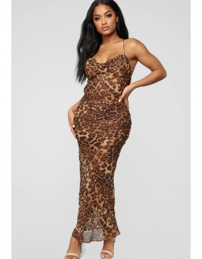  Sexy Leopard Print Backless Sleeveless Maxi Dress Sleeveless Boat Neck #794849 $17.85 USD, Wholesale Fashion Maxi Dresses