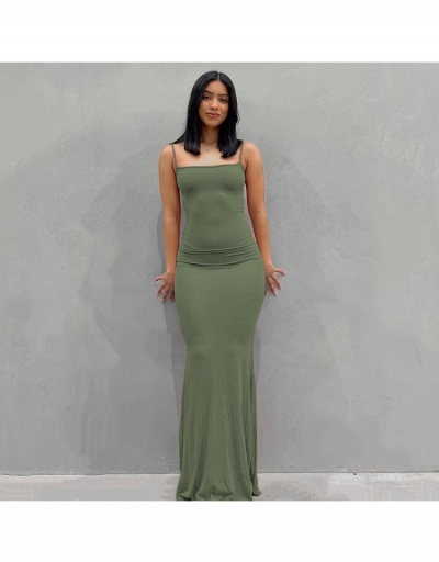 Simple Pure Color Spaghetti Straps Maxi Dress Sleeveless Boat Neck #794854 $15.15 USD, Wholesale Fashion Maxi Dresses