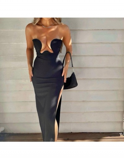  Sexy Party Low Cut Slim Slit Maxi Dress Sleeveless Boat Neck #794862 $22.11 USD, Wholesale Fashion Maxi Dresses