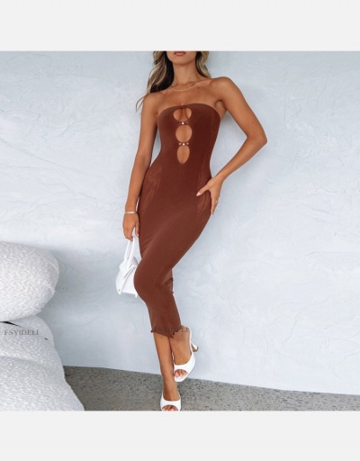 Hollow-Out Solid Strapless Designer Maxi Dress Sleeveless Boat Neck #794864 $24.89 USD, Wholesale Fashion Maxi Dresses