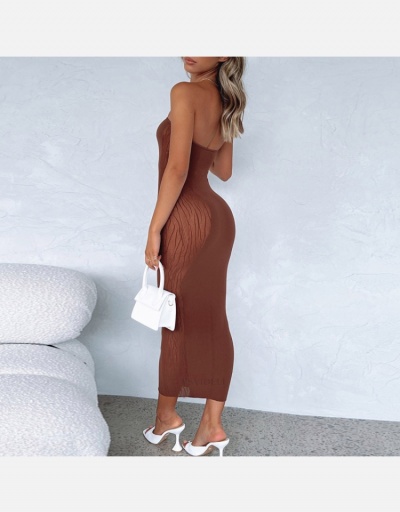 Replica Hollow-Out Solid Strapless Designer Maxi Dress Sleeveless Boat Neck #794864 $24.89 USD for Wholesale