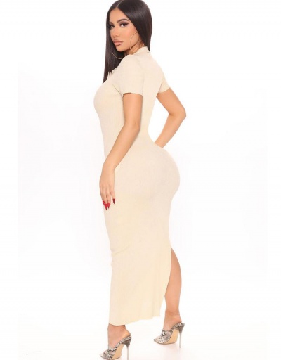 Replica Turndown V Neck Short Sleeve Knitted Maxi Dress Short Sleeve V Neck #794870 $22.25 USD for Wholesale