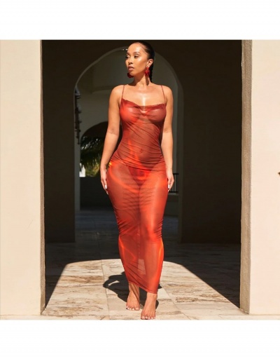 See Through Beach Printed Backless Spaghetti Straps  Maxi Dress Sleeveless Cowl Neck #794874 $17.23 USD, Wholesale Fashion Maxi Dresses