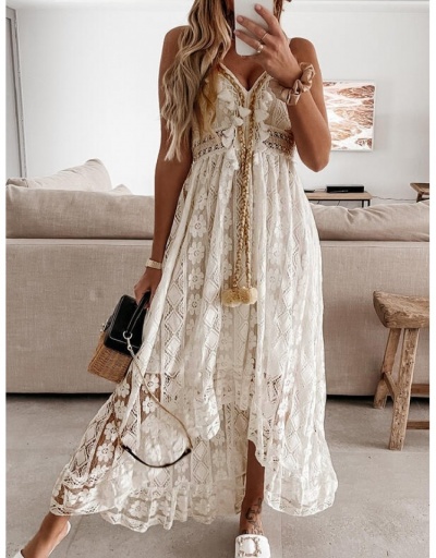 Replica Summer Lace Sexy Sleeveless Maxi Dresses Sleeveless V Neck #794895 $36.28 USD for Wholesale