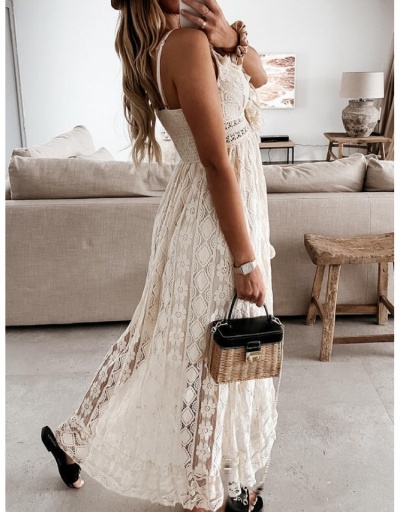 Replica Summer Lace Sexy Sleeveless Maxi Dresses Sleeveless V Neck #794895 $36.28 USD for Wholesale