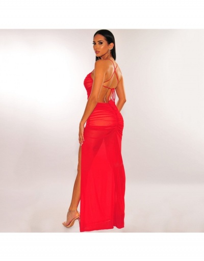 Replica  Sexy See Through Backless Slit Maxi Dress Sleeveless Boat Neck #794927 $23.98 USD for Wholesale