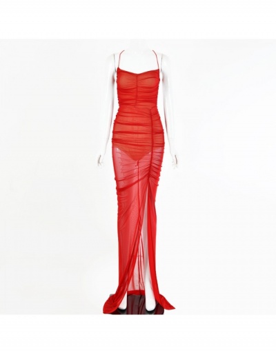 Replica  Sexy See Through Backless Slit Maxi Dress Sleeveless Boat Neck #794927 $23.98 USD for Wholesale