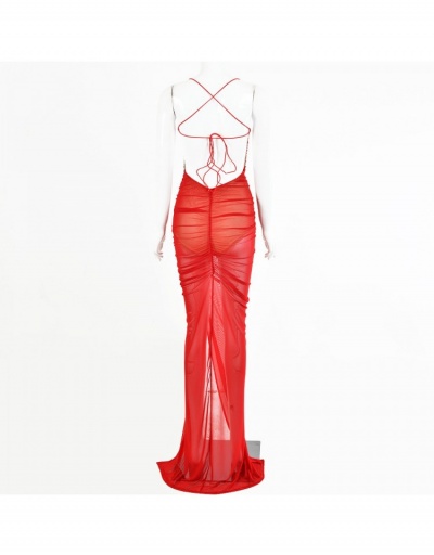 Replica  Sexy See Through Backless Slit Maxi Dress Sleeveless Boat Neck #794927 $23.98 USD for Wholesale