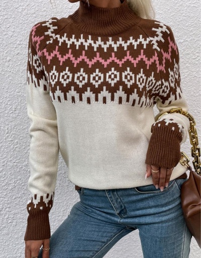 Replica High Neck Loose Casual Knitted Pullover Sweater Long Sleeve Turtle/High Neck #794932 $29.87 USD for Wholesale