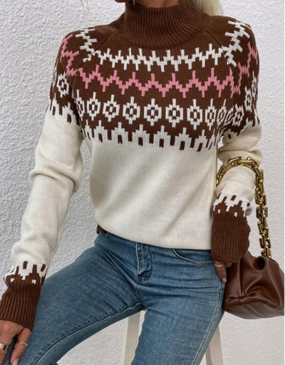 Replica High Neck Loose Casual Knitted Pullover Sweater Long Sleeve Turtle/High Neck #794932 $29.87 USD for Wholesale