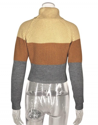 Replica Winter Wear Color Block Ladies Sweater Long Sleeve Turtle/High Neck #794937 $28.60 USD for Wholesale