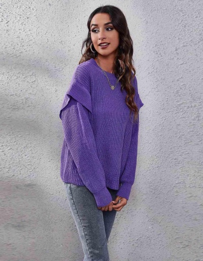 Replica Casual Solid Plain Knitted Pullover Sweater Long Sleeve Crew Neck #794959 $26.89 USD for Wholesale