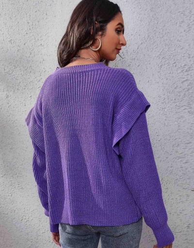 Replica Casual Solid Plain Knitted Pullover Sweater Long Sleeve Crew Neck #794959 $26.89 USD for Wholesale