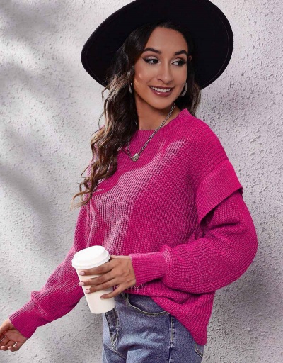 Replica Casual Solid Plain Knitted Pullover Sweater Long Sleeve Crew Neck #794959 $26.89 USD for Wholesale