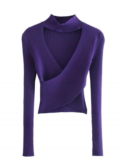 Replica Hollow Out Solid Mock Neck Pullover Sweater Long Sleeve Mock Neck #794961 $32.17 USD for Wholesale