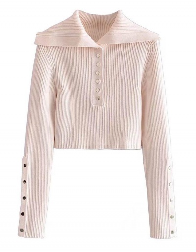 Replica Autumn Polo Collar Cropped Knitting Sweater Long Sleeve Turndown Collar #794965 $40.56 USD for Wholesale