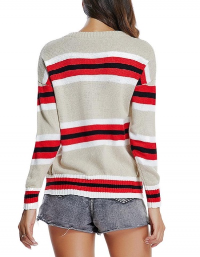 Replica Color Block Striped Long Sleeve Knit Sweater Long Sleeve Crew Neck #794966 $17.23 USD for Wholesale