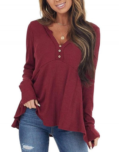 Replica Casual Autumn Versatile V Neck Solid Sweater Long Sleeve V Neck #794971 $20.61 USD for Wholesale