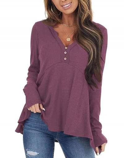 Replica Casual Autumn Versatile V Neck Solid Sweater Long Sleeve V Neck #794971 $20.61 USD for Wholesale