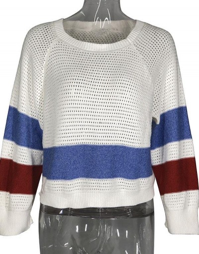 Replica Leisure Contrast Color Modern Versatile Sweater Long Sleeve Crew Neck #794975 $24.25 USD for Wholesale