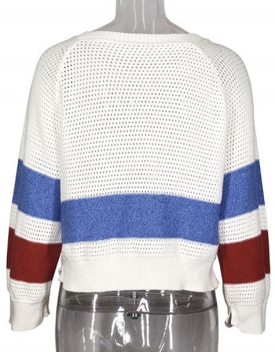 Replica Leisure Contrast Color Modern Versatile Sweater Long Sleeve Crew Neck #794975 $24.25 USD for Wholesale