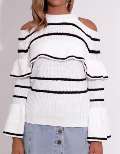 Replica Fashion Stretch Knitting Striped Pullover Sweater Long Sleeve Crew Neck #794976 $27.51 USD for Wholesale