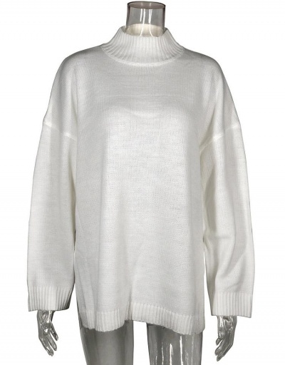 Replica High Neck White Versatile Women Autumn Sweater Long Sleeve Turtle/High Neck #794979 $30.23 USD for Wholesale