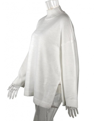 Replica High Neck White Versatile Women Autumn Sweater Long Sleeve Turtle/High Neck #794979 $30.23 USD for Wholesale