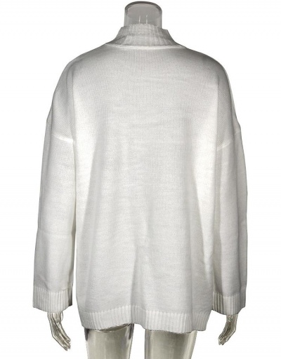 Replica High Neck White Versatile Women Autumn Sweater Long Sleeve Turtle/High Neck #794979 $30.23 USD for Wholesale