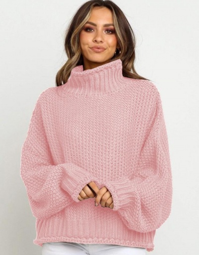 Turtle Neck Solid Loose Knitting Pullover Sweater Long Sleeve Turtle/High Neck #794981 $25.40 USD, Wholesale Fashion Sweaters &amp; Cardigans