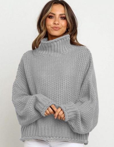 Replica Turtle Neck Solid Loose Knitting Pullover Sweater Long Sleeve Turtle/High Neck #794981 $25.40 USD for Wholesale