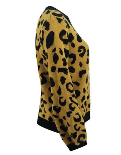 Replica New Crew Neck Leopard Long Sleeve Sweater Long Sleeve Crew Neck #794985 $24.90 USD for Wholesale