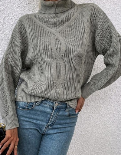 Solid High Neck Loose Knitted Pullover Sweater Long Sleeve Turtle/High Neck #794997 $30.88 USD, Wholesale Fashion Sweaters &amp; Cardigans