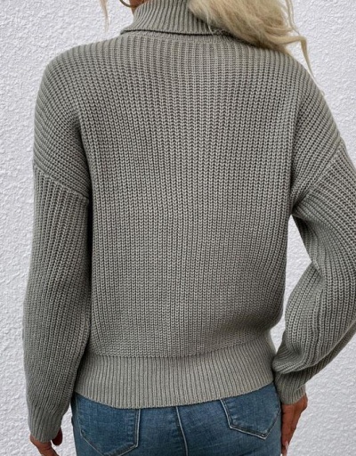 Replica Solid High Neck Loose Knitted Pullover Sweater Long Sleeve Turtle/High Neck #794997 $30.88 USD for Wholesale