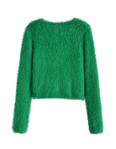 Replica Fresh Color Button Up V Neck Green Sweater Long Sleeve V Neck #795006 $38.04 USD for Wholesale