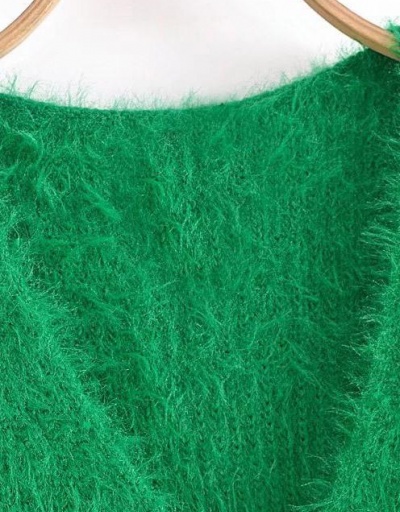 Replica Fresh Color Button Up V Neck Green Sweater Long Sleeve V Neck #795006 $38.04 USD for Wholesale