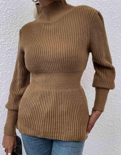 Replica Fitted Solid High Neck Knitted Autumn Sweater Long Sleeve Turtle/High Neck #795008 $32.16 USD for Wholesale