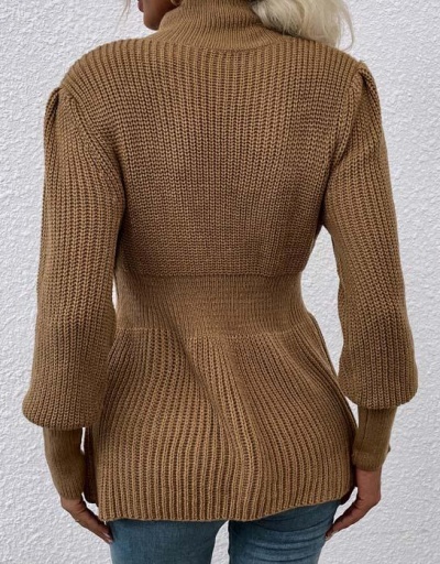 Replica Fitted Solid High Neck Knitted Autumn Sweater Long Sleeve Turtle/High Neck #795008 $32.16 USD for Wholesale