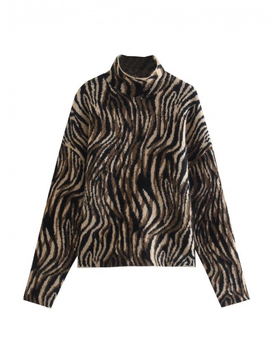 Replica New Arrival Animal Print High Neck Sweater Long Sleeve Turtle/High Neck #795013 $36.28 USD for Wholesale