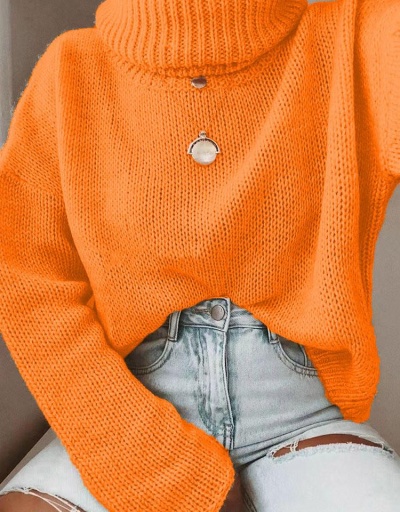 Latest Style Versatile Solid High Neck Knitted Sweater Long Sleeve Turtle/High Neck #795016 $26.53 USD, Wholesale Fashion Sweaters &amp; Cardigans