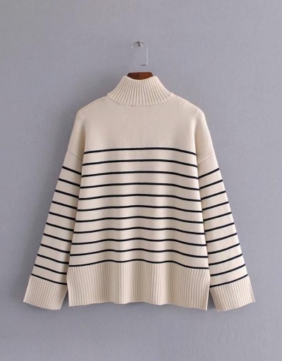 Replica Casual Striped  Knitting Long Sleeve Half Zipper Tops Long Sleeve Stand Collar #795018 $44.40 USD for Wholesale