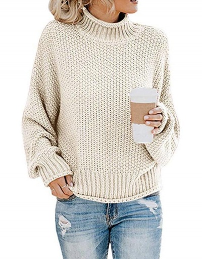 Autumn Solid Plain Mock Neck Knitted Sweater Long Sleeve Mock Neck #795021 $26.49 USD, Wholesale Fashion Sweaters &amp; Cardigans