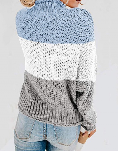 Replica Latest Style Contrast Color Mock Neck Knitted Sweater Long Sleeve Mock Neck #795022 $25.48 USD for Wholesale