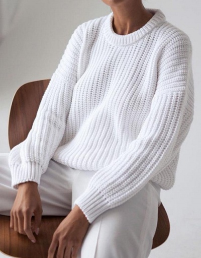 Replica Solid Color New Arrival Pullover Sweater For Women Long Sleeve Crew Neck #795027 $21.63 USD for Wholesale