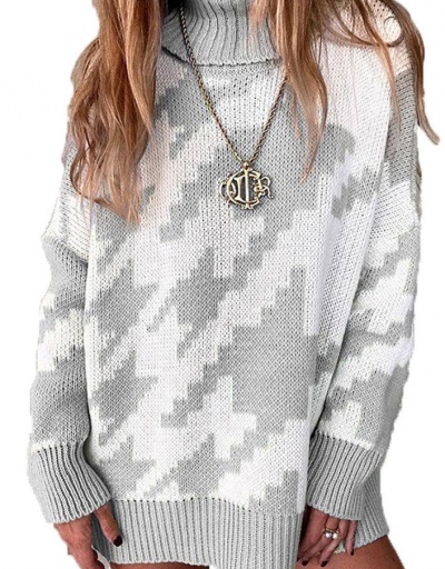 Replica Contrast Color High Neck Winter Knitted Sweater Long Sleeve Turtle/High Neck #795031 $29.71 USD for Wholesale